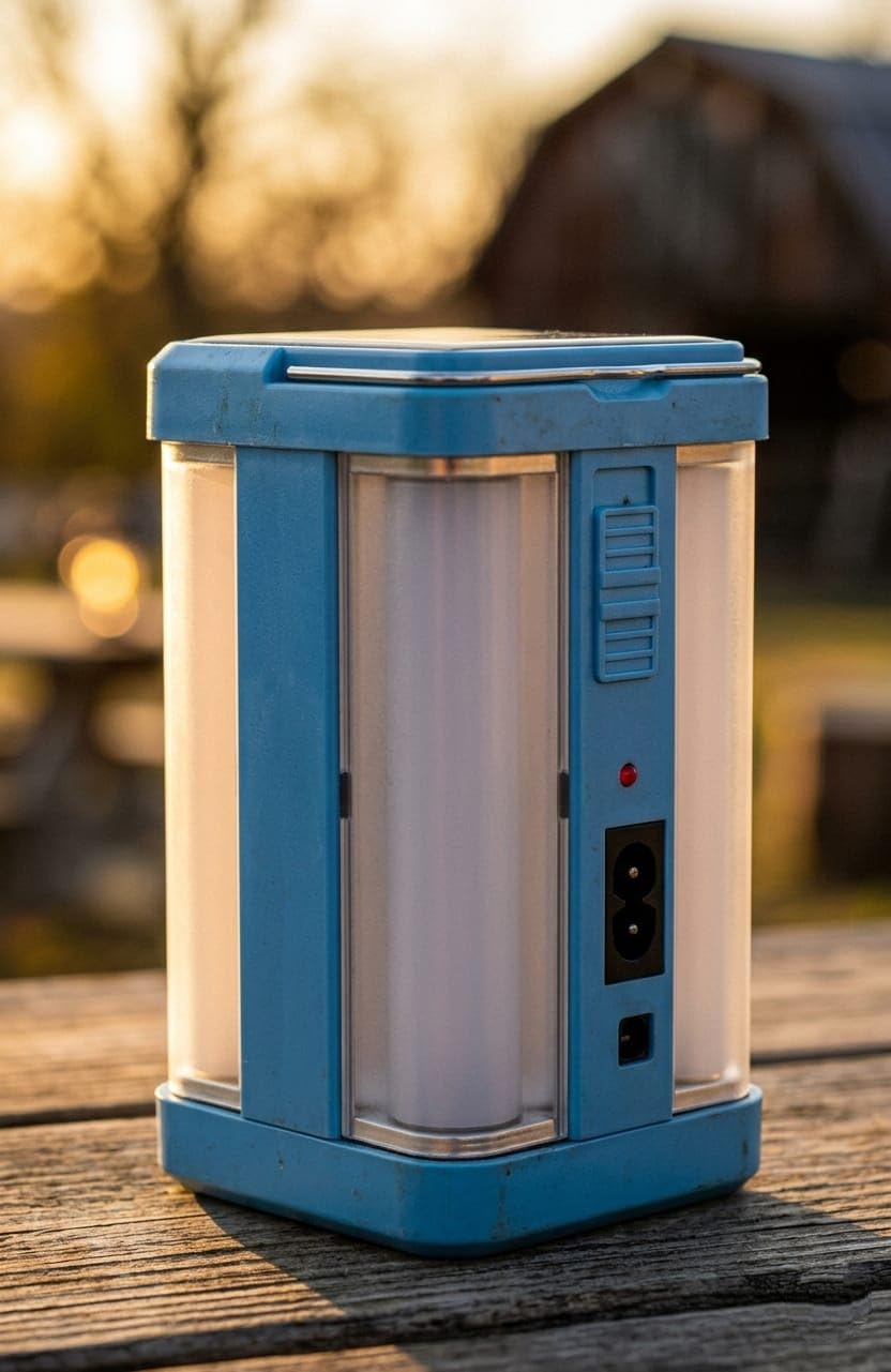 Solar Rechargeable Emergency Light for Home | 4 Side Tube Lantern Lamp with 32 SMD LED, Battery Backup, Floor Light for Indoor & Outdoor Use (Blue)-picture-21