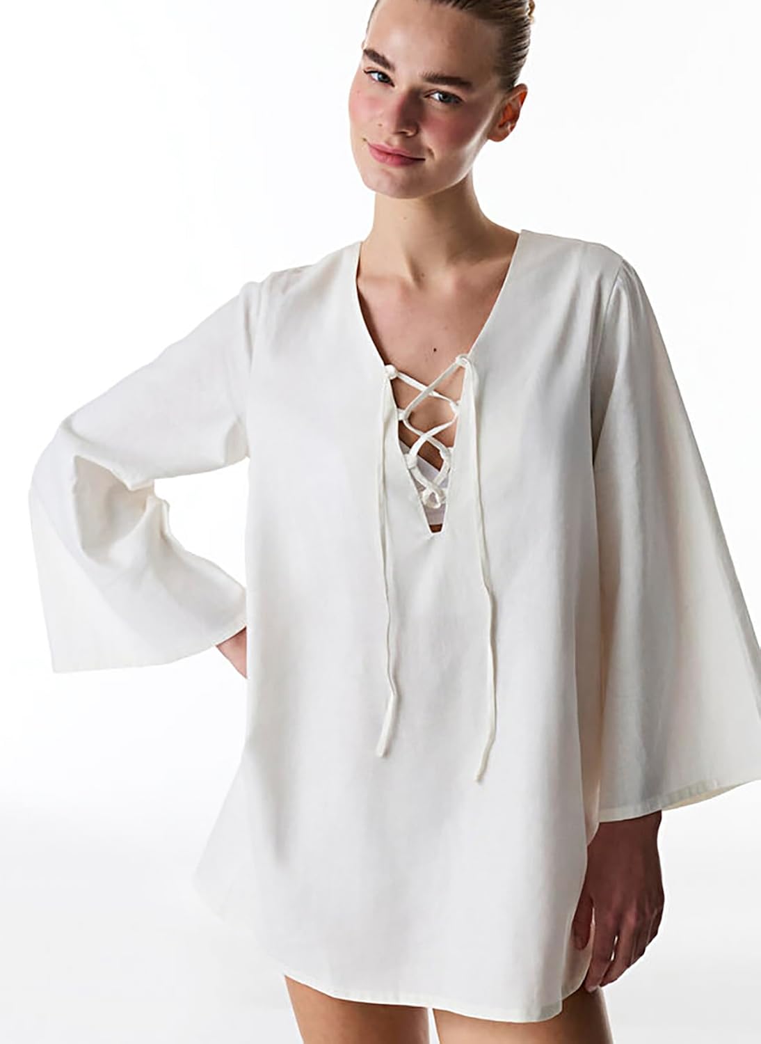 Penti V Yaka Regular Fit Elbise, 5003390126