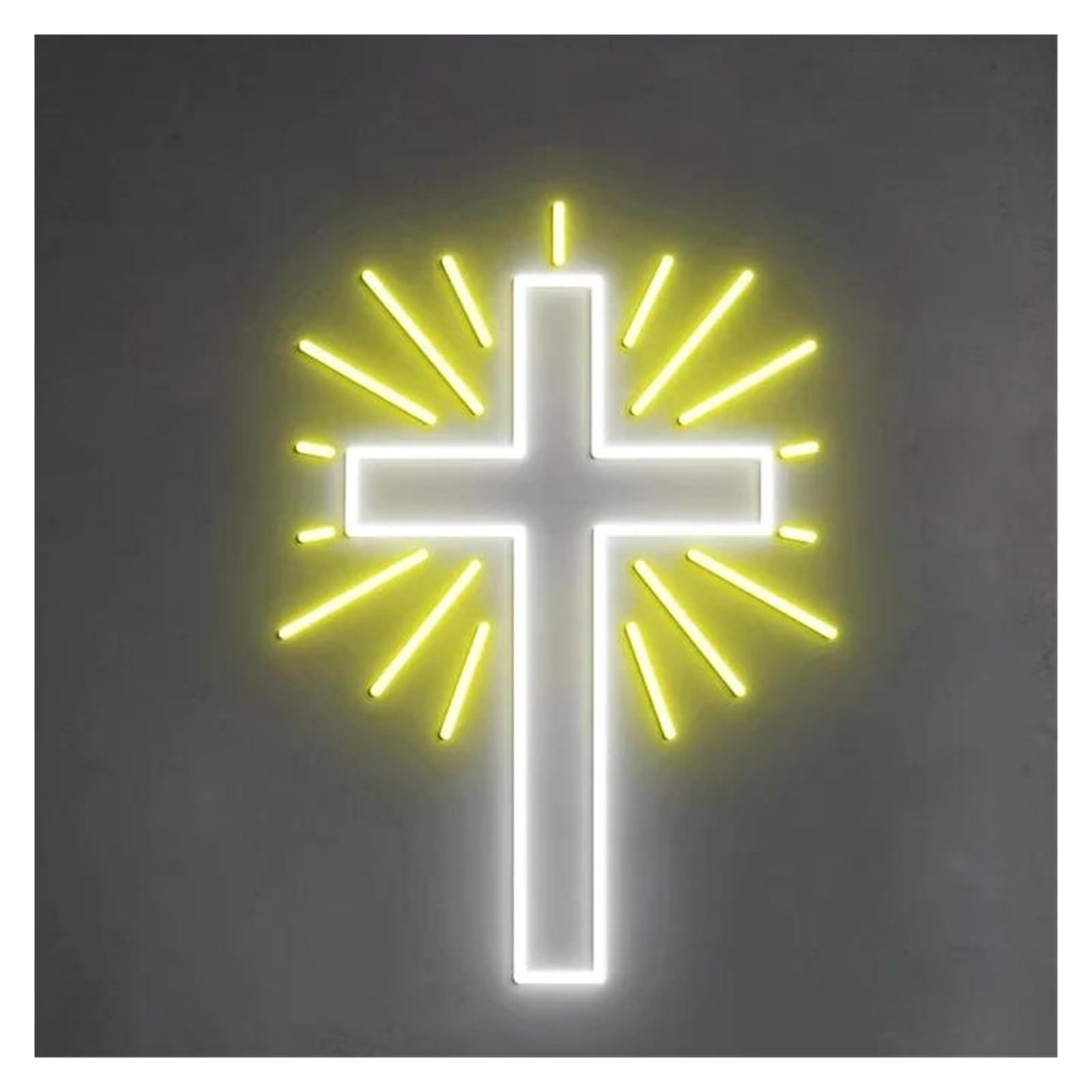 Lemst B Signs Lamp Jesus Cross Neon Sign For Faith Edroom Wedding Living Room Wall Decoration Dimmable Us Powered Night Light 38Cmx28cm(B)
