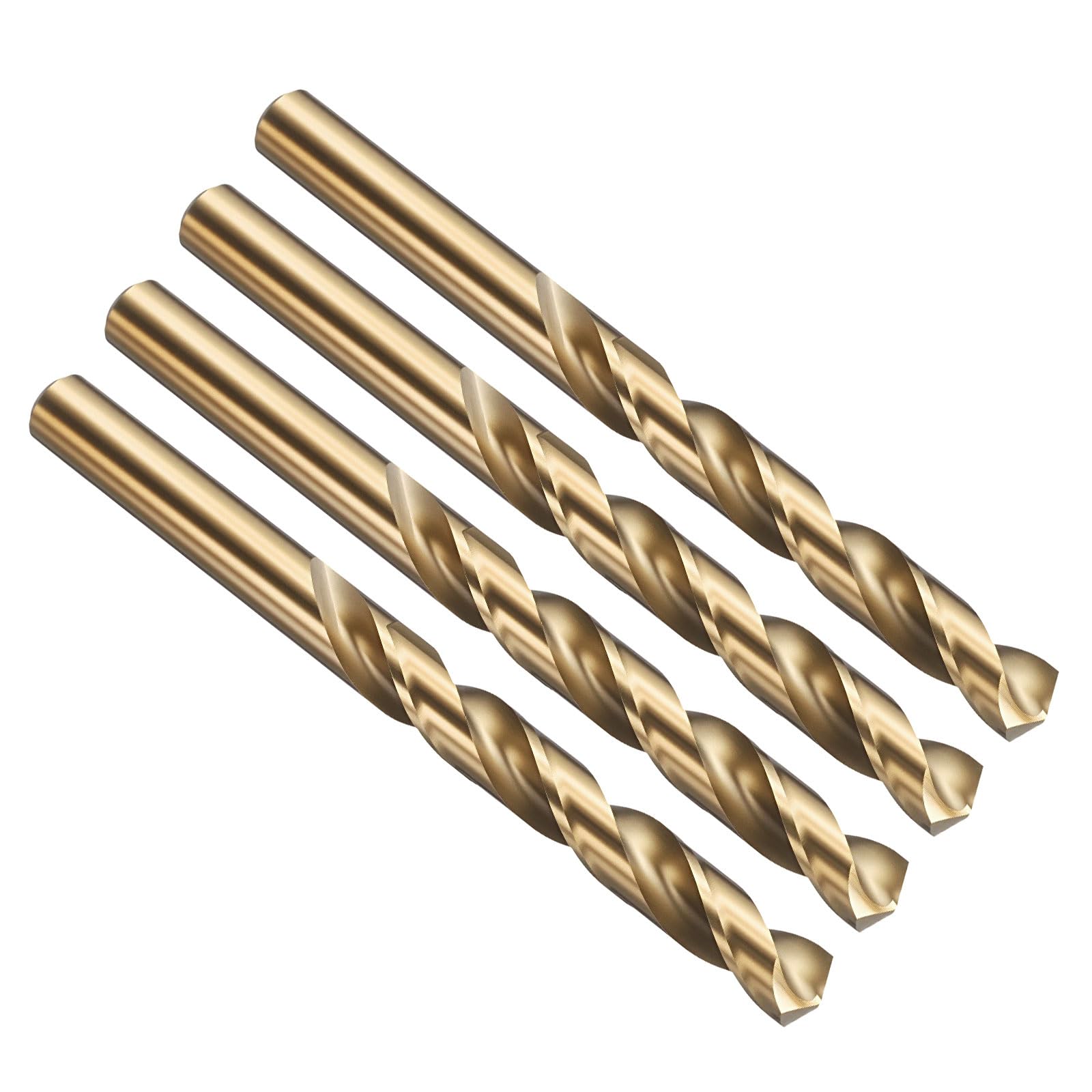 PATIKIL 13mm Drill Bit Jobber Straight Shank M42 135ยฐ Gold Finish 4Pcs