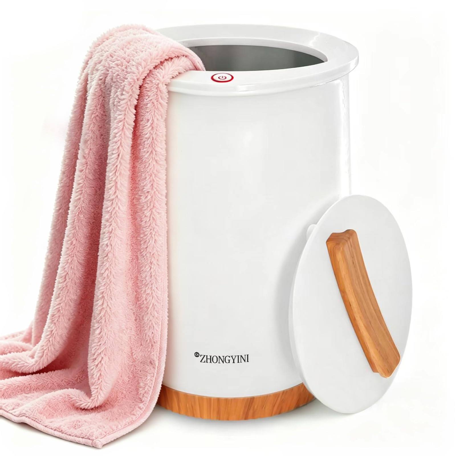 CNZHONGYINI Luxury Towel Warmer Bucket, Large Towel Warmers for Bathroom,Auto Shut Off, Fits Up to Two 40"X70" Oversized Towels, Bathrobes, Blankets, PJ's and More