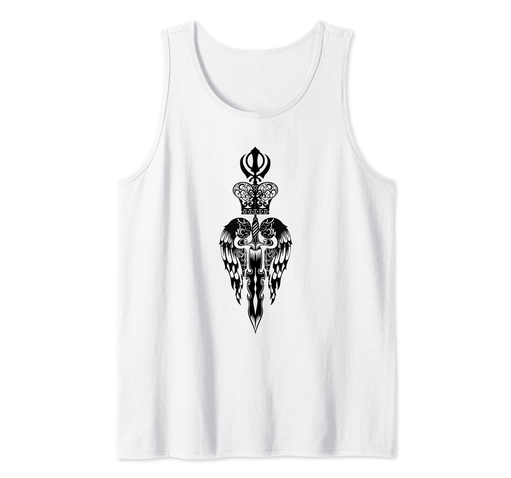 Sikh Khanda Winged Kirpan Tattoo Tank Top