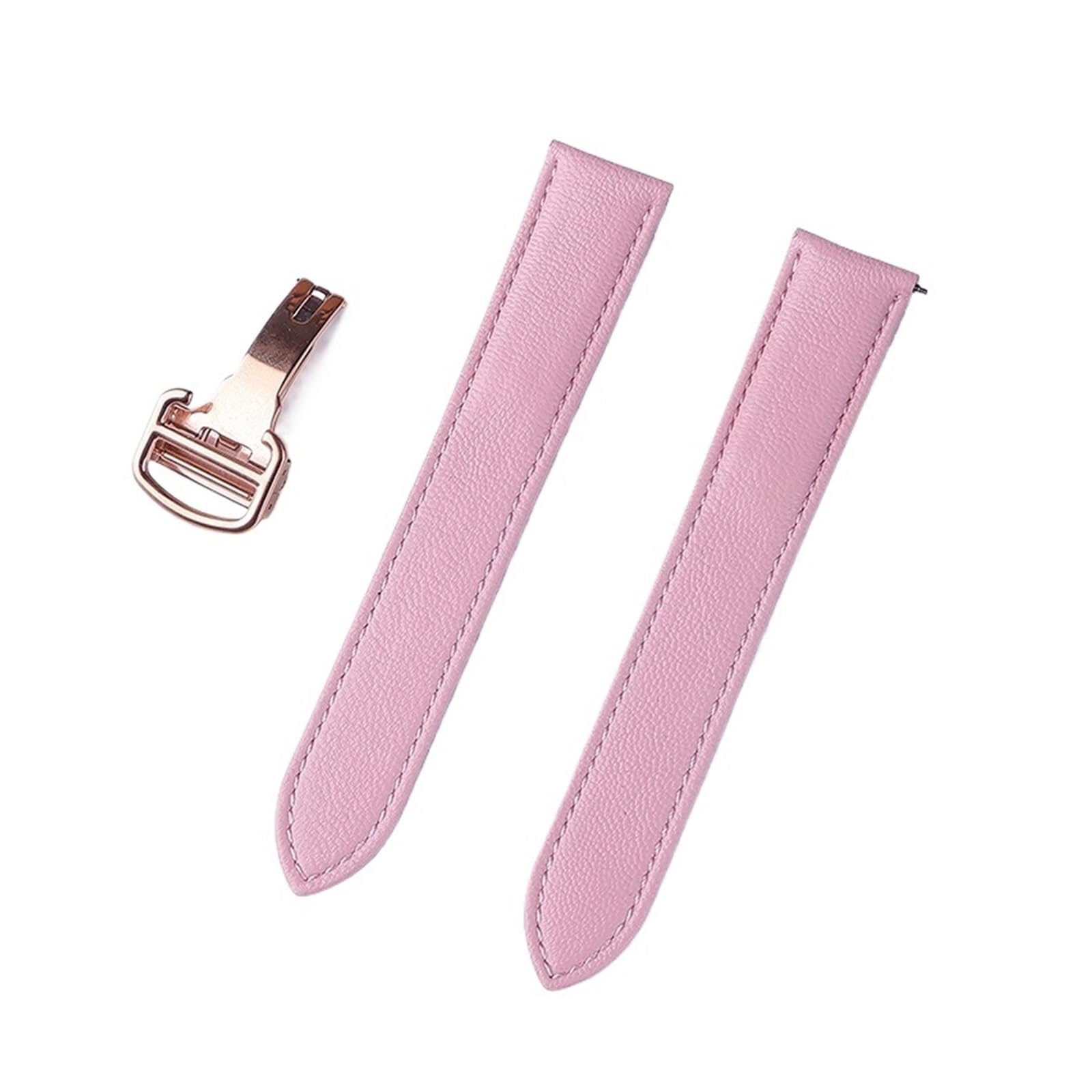 Générique FYXT Bracelet de montre de rechange compatible avec le bracelet de montre en cuir véritable Tank London 17 mm 18 mm 19 mm 20 mm 22(Pink rose,13)