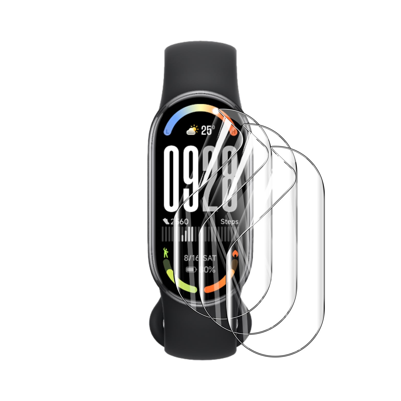AOKUMA Osłona ekranu do Xiaomi Smart Band 10 [3 sztuki] Elastyczna folia ochronna z TPU kompatybilna z Xiaomi Smart Band 10, HD, przezroczysta, odporna na zarysowania, łatwa instalacja
