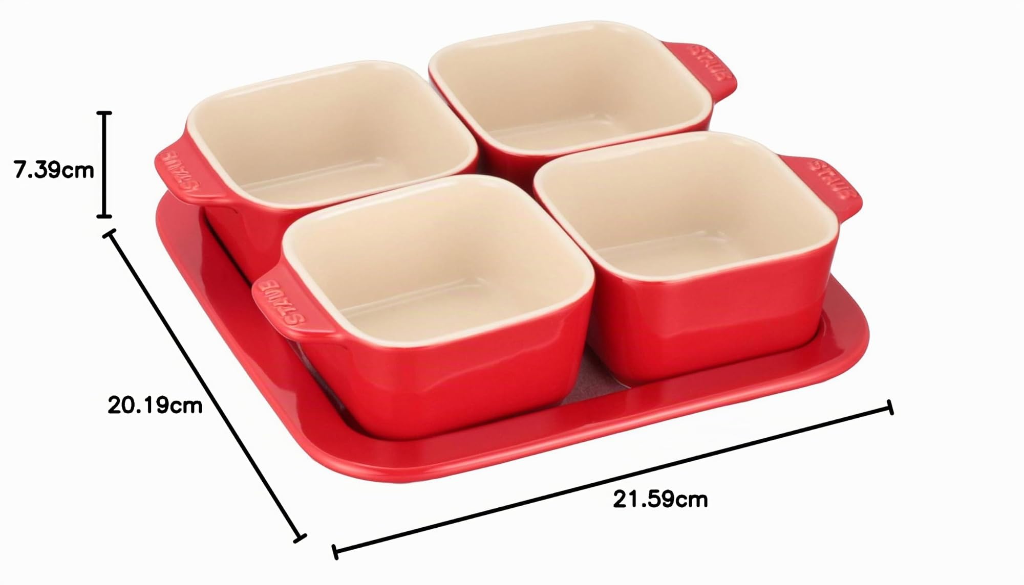 STAUB 40511-119 Vorspeisen-Set, Kirschkeramik, kleines Teller-Set, authentisches japanisches Produkt