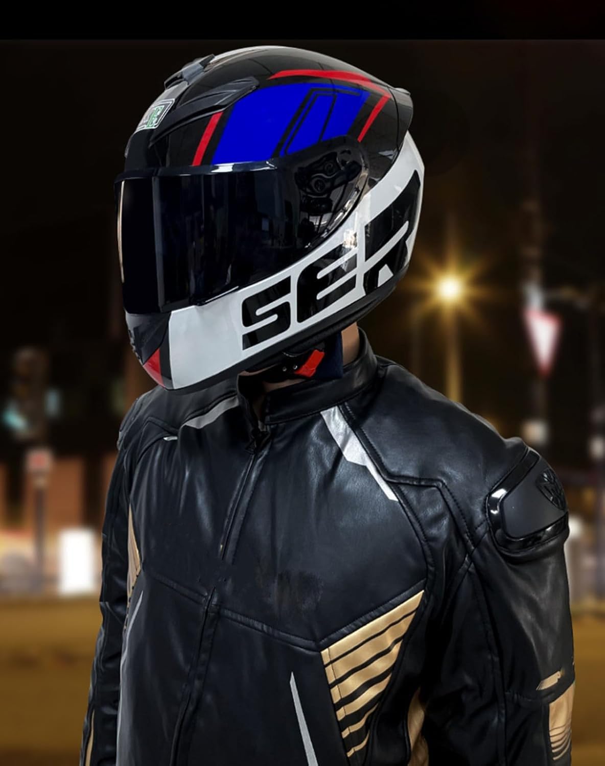 Casco Moto Integrale, Omologato ECE con Visiera Parasole Leggero Caschi Integrali Moto per Uomo e Donna Casco Modulare Casco Moto