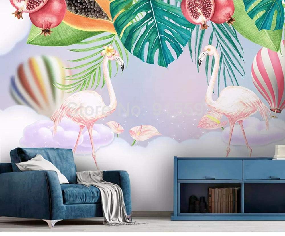 Papier Peint Photo 3D Fleurs Roses Oiseaux Murale Grand Format Enfant 400x280cm