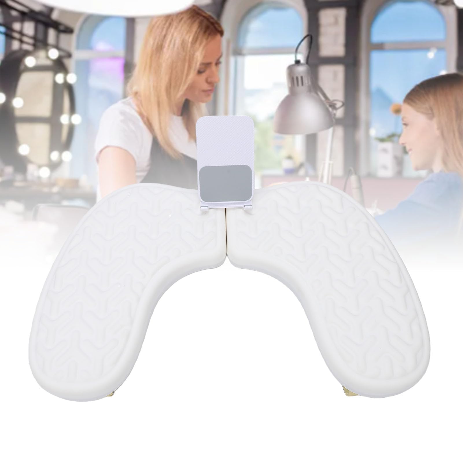 Reposabrazos para Uñas en Forma de U Soporte Ergonómico y Transpirable con Cojín de Espuma Viscoelástica Impermeable Accesorio Profesional para Mesa de Manicura