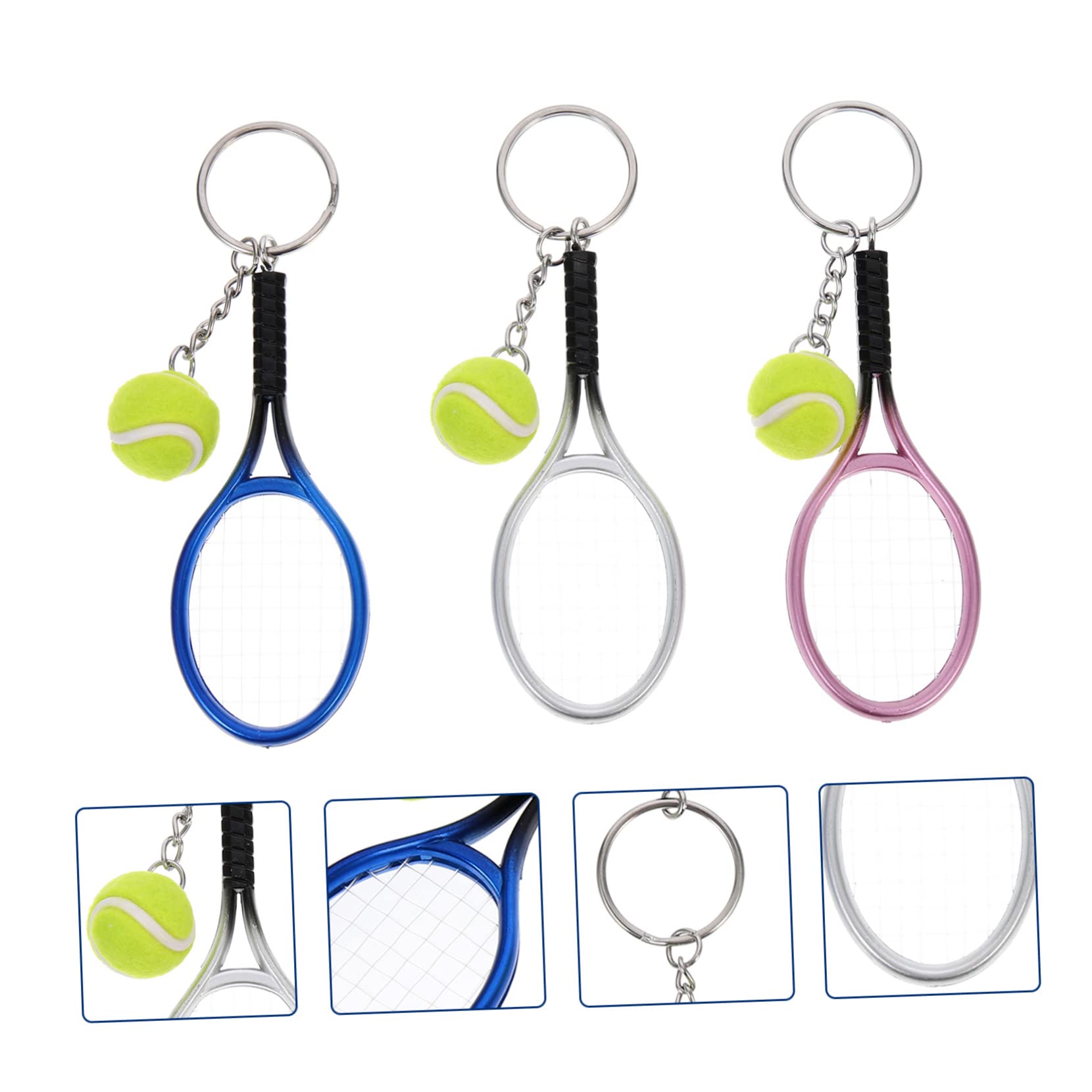GALPADA 9 Piezas Tenis Llavero Mini Llavero Voleibol Decoraciones Del Coche Mini Juguetes a Granel Llavero Amantes Del Tenis Llavero Metálico Adorno Tenis El Plastico Bolsas Portátil