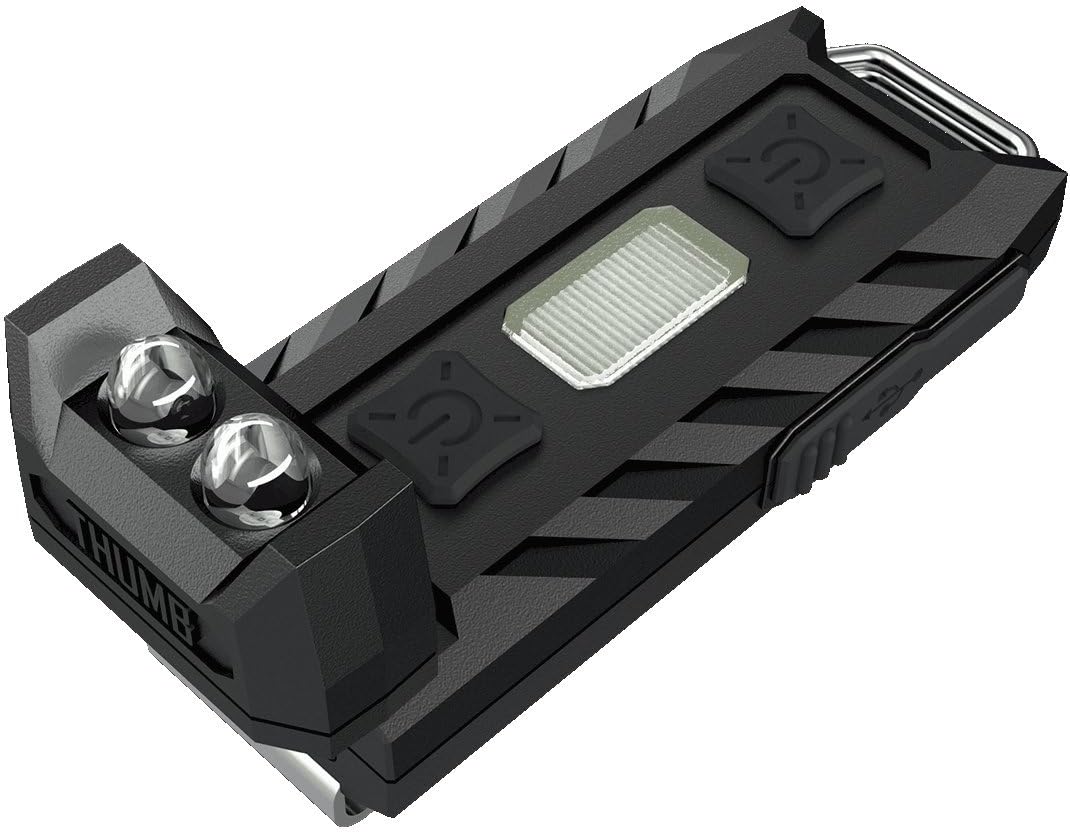 Bundle: Nitecore THUMB LEO 45 lumen LED/UV USB rechargeable tilt head worklight (White/Red) and EdisonBright brand USB charging cable