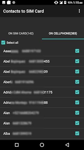 Contacts to SIM Card - Manage your contacts