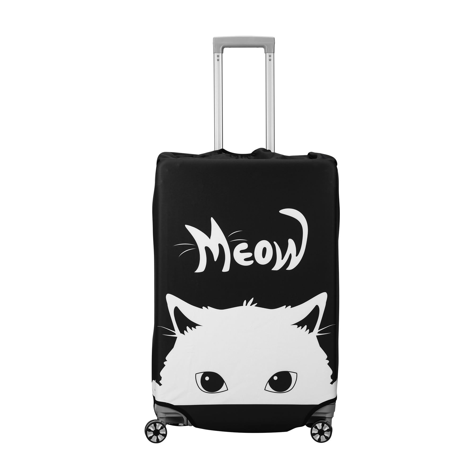 kwmobile Funda Compatible con Maleta (XL) - Cubierta Protectora elástica con Cierre para Maleta Equipaje Negro/Blanco