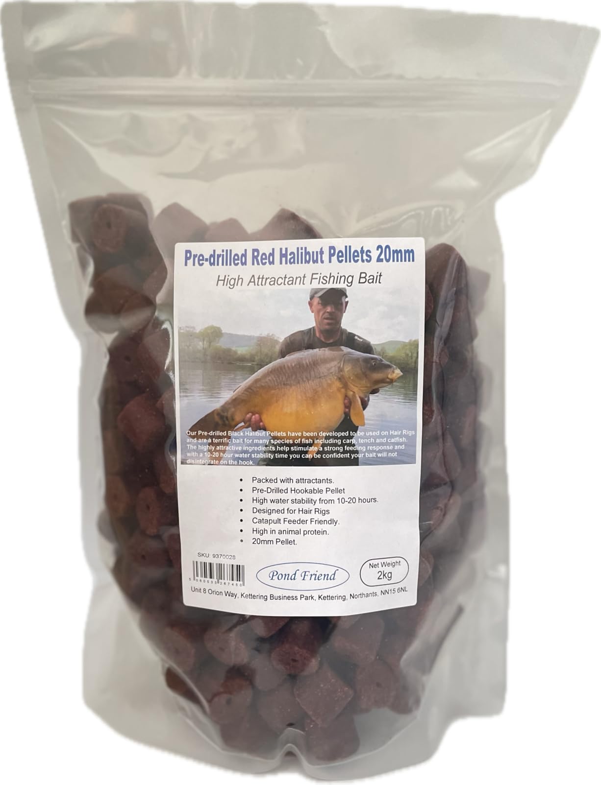 Pond Friend Pre Drilled Red Halibut Carp Fishing Bait 20mm 2kg