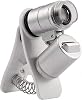 Multibao 60X Zoom Microscope, Mini Fixed Mobile Phone Microscope, Magnifying Glass with LED Light and UV Money Detector Function, Suitable for Smartphones, iPhones, and Tablets