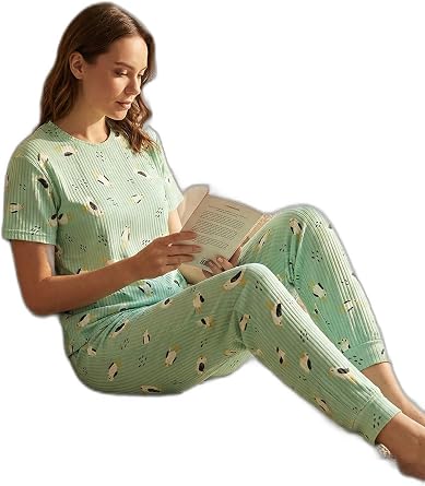 Lela Regular Fit K sa Kollu Pijama Tak m  Bayan P JAMA TAKIMI 65740104