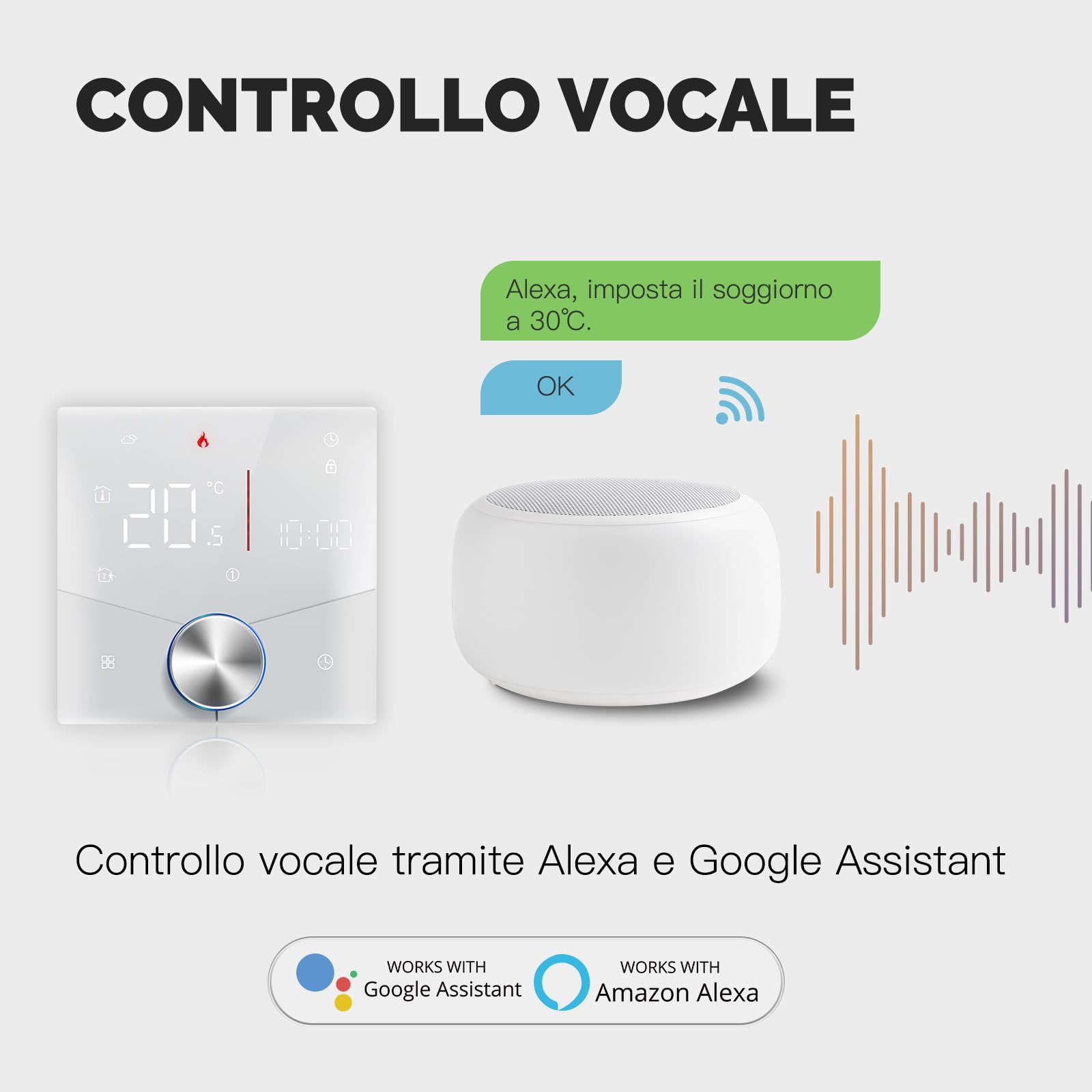 MOES Termostato intelligente per scaldabagno termostato ambiente WiFi