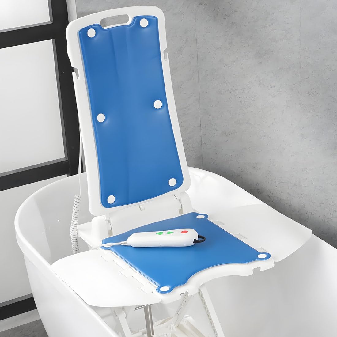 Sollevatore Portatile Pavimento Vasca Bagnosedia Sollevabile Anziani Assistenza alla Mobilità,Facile Pulire,capacità Carico145 kg,per Anziani & Persone,Supporta Operatori Sanitari B