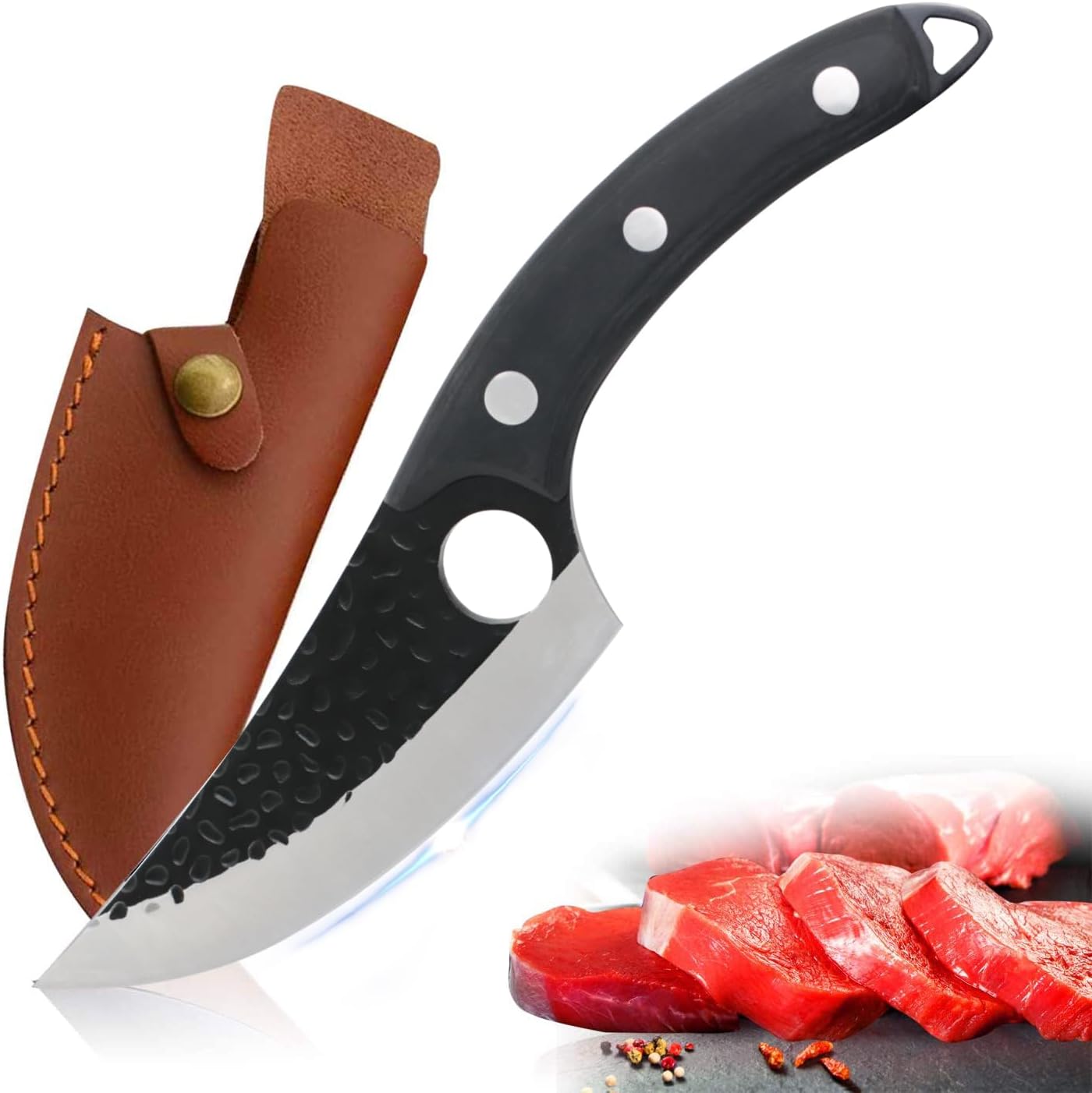 haoyehome Boning Knife for Meat Cutting, Butcher Knife, Meat Cleaver Knife, Hunting Knife, High Carbon Steel Fillet Knives Chef Knives for Kitchen, Hunting