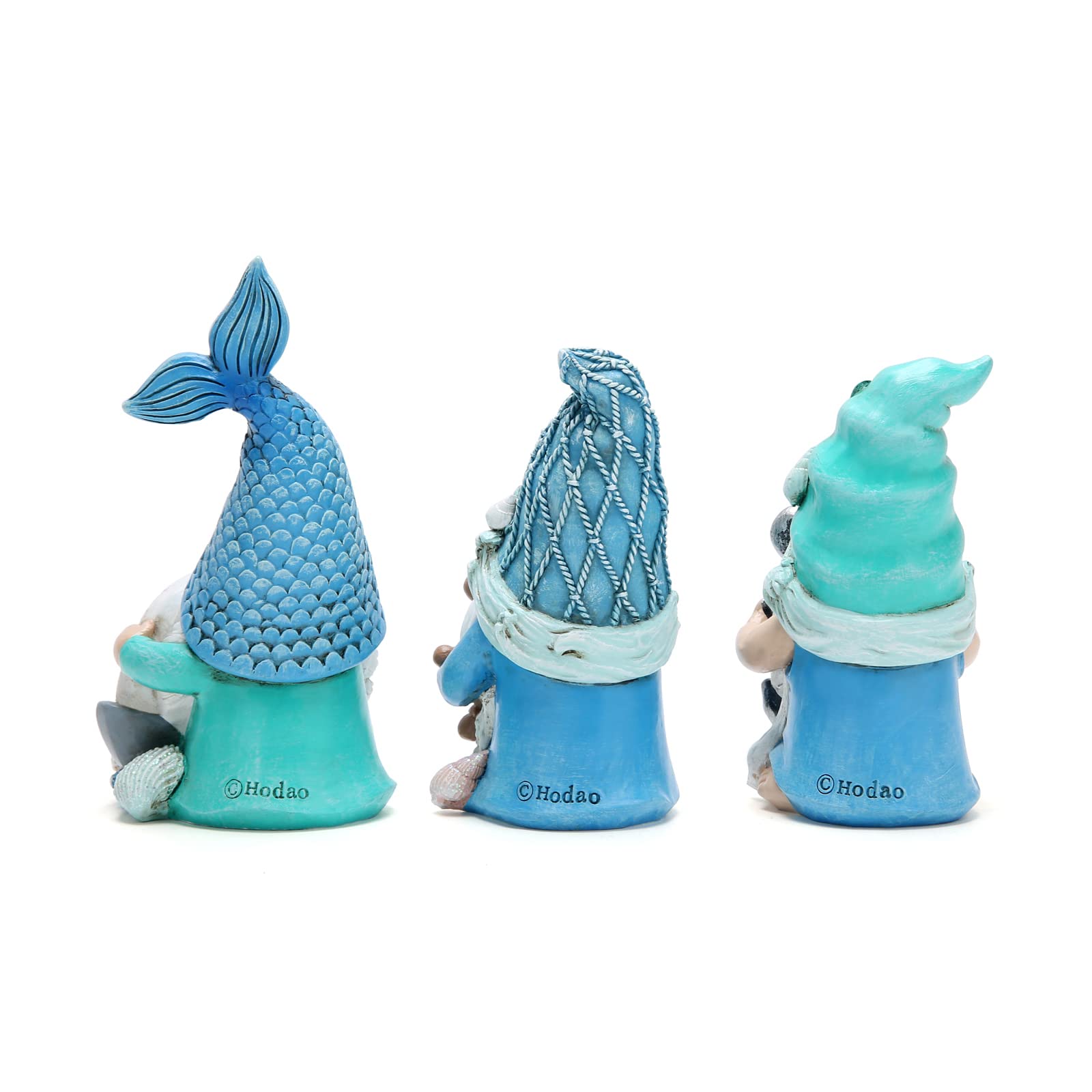 Hodao 3 Stück Sommerwichtel, Dekoration, Meeresstern, Muscheln, handgefertigt, Strand, schwedische Zwerge, Dekorationen für Zuhause, skandinavische Seemann, Elfe, Sommerzwerge, Figuren