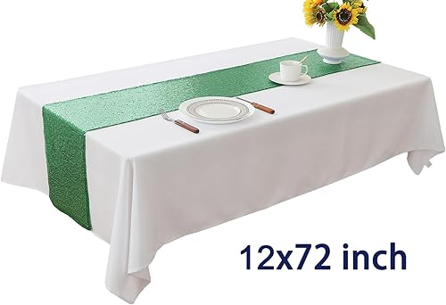 Miniatura 3 de Camino de mesa azul  Paquete de 10 caminos de mesa de lentejuelas de 12 x 72 pulgadas de largo para bodas, fiestas, cumpleaños, reuniones, eventos y