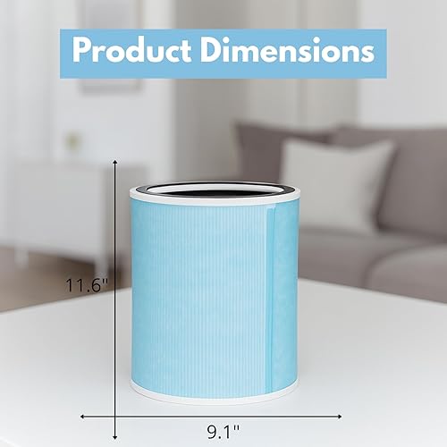 Miniatura 2 de Nispira Filtro de carbón activado HEPA 4 en 1 para purificador de aire Purezone Turbo PEAIRCYL, 2 paquetes