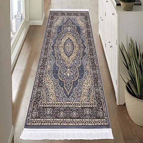 renoazul® Door Mat 60 X 110 Cm - Traditional Contemporary Small Rugs for Bedroom Decor - Washable Non Slip Carpet Runners for Living Room Decoration Front Door Floor Mat - Grey Cover