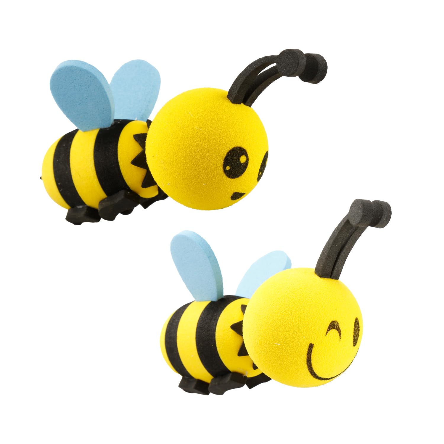 2PCS Honey Bee Car Antenna Toppers-Cute Smiling Bee Ornaments for Car Antenna Automobile Roof Decoration Decorative Antenna Anti-Collision Doll Decoration Ball