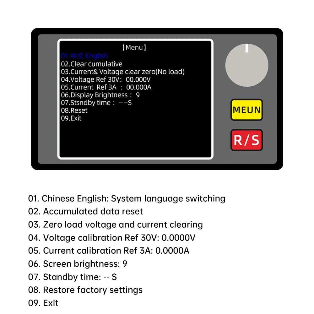 DC 12V 1A 2,4-calowy kolorowy ekran Sterowanie numeryczne Elektroniczny tester obciążenia Stałe napięcie prądu 0~150 V 20 A W