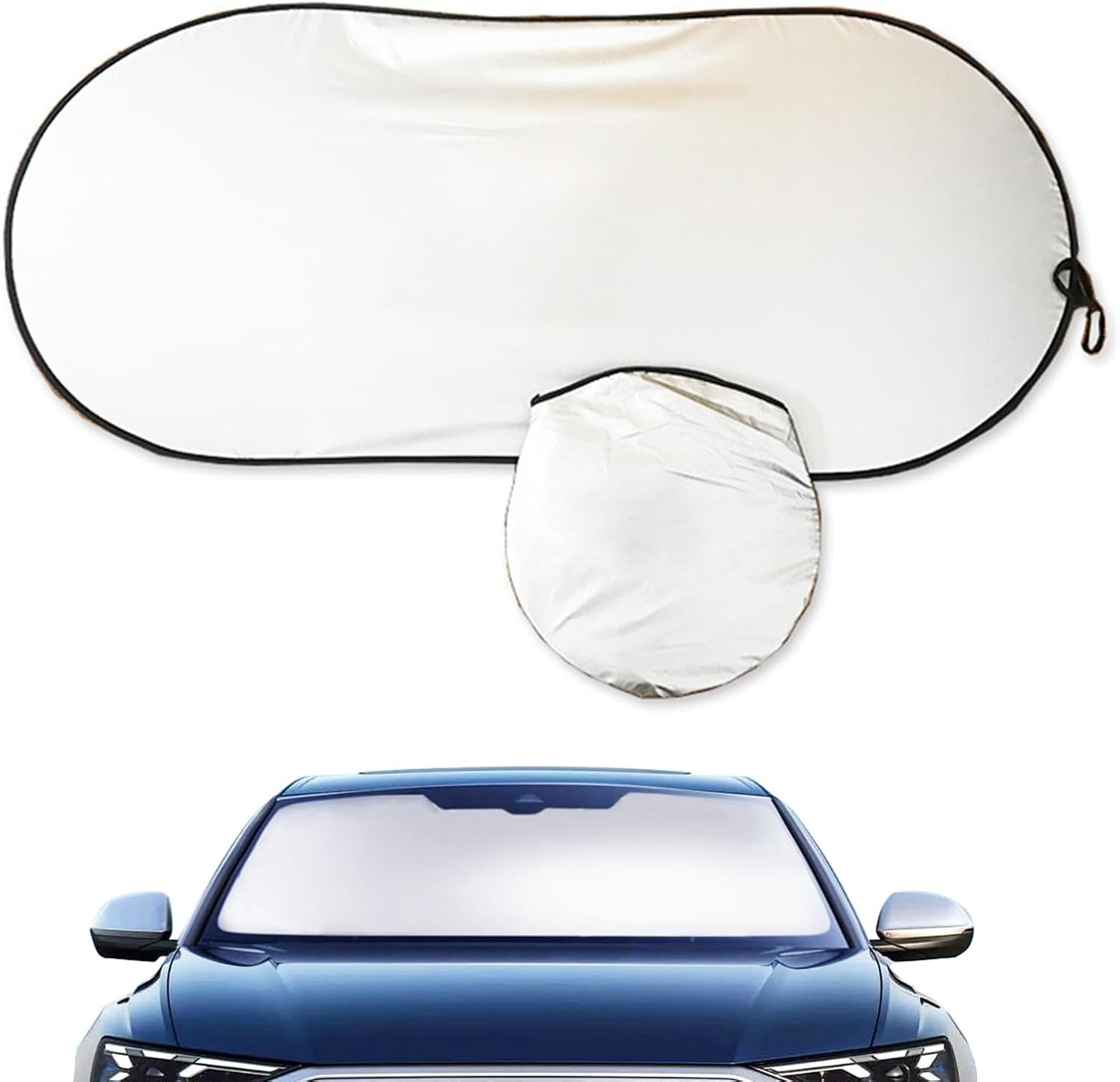 Car Windshield Sun Shade, Reflective Windshield Sunshade with Storage Pouch for UV Rays & Heat Protection, Foldable Sun Blocker Fits Sedan, SUV & Hatchback Car Windshield Sun Shade, Reflective Windshield Sunshade with Storage Pouch for UV Rays & Heat Protection, Foldable Sun Blocker Fits Sedan, SUV & Hatchback
