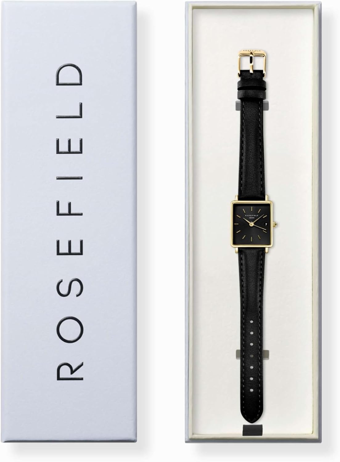 Rosefield Boxy XS Women's Black Leather Watch 24mm