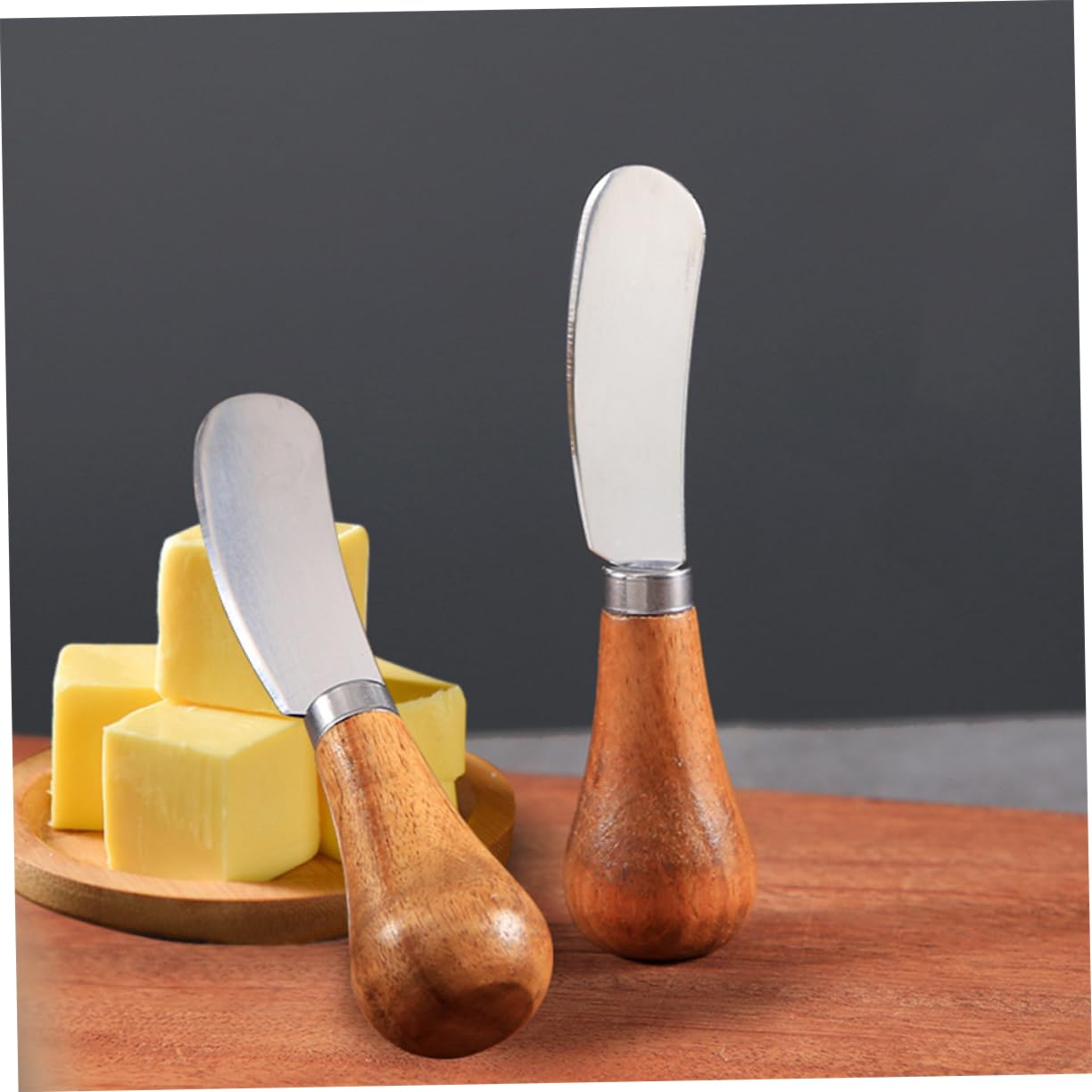 CIYODO Butter Spatula Wooden Handle Cheese and Jam Spreader Knife for Easy Serving Kitchen Lightweight Kitchen Utensil for Entertaining and Hosting