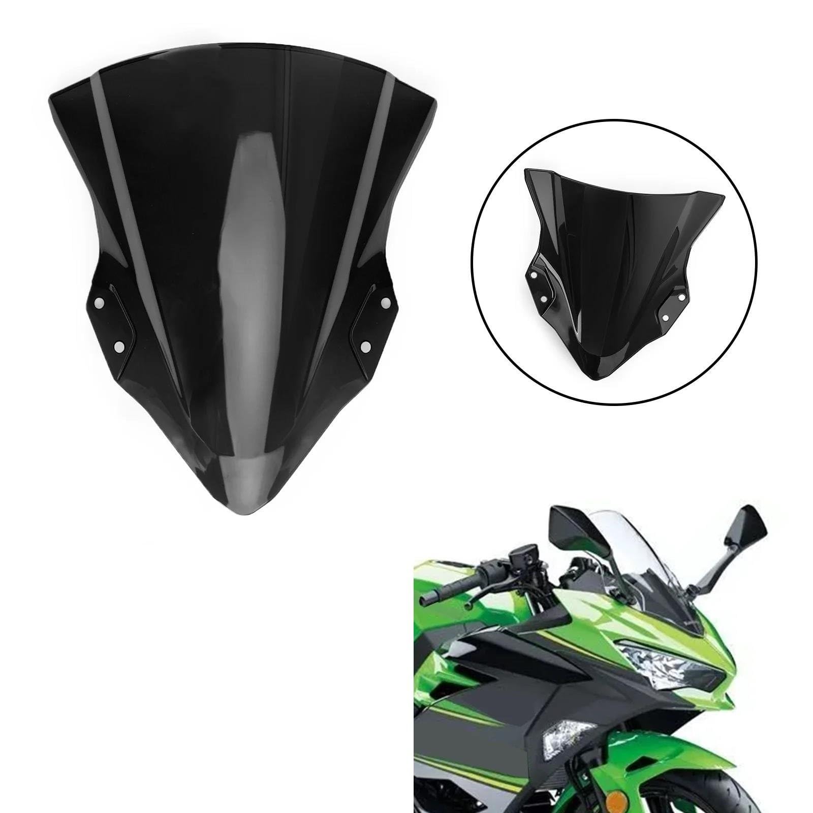 Visière De Carénage Pare-Brise pour Moto pour Kawasaki pour Ninja 250/400 (2018-2024) Déflecteur De Vent, Bulle Et Spoiler Moto Bulle(Fumée)