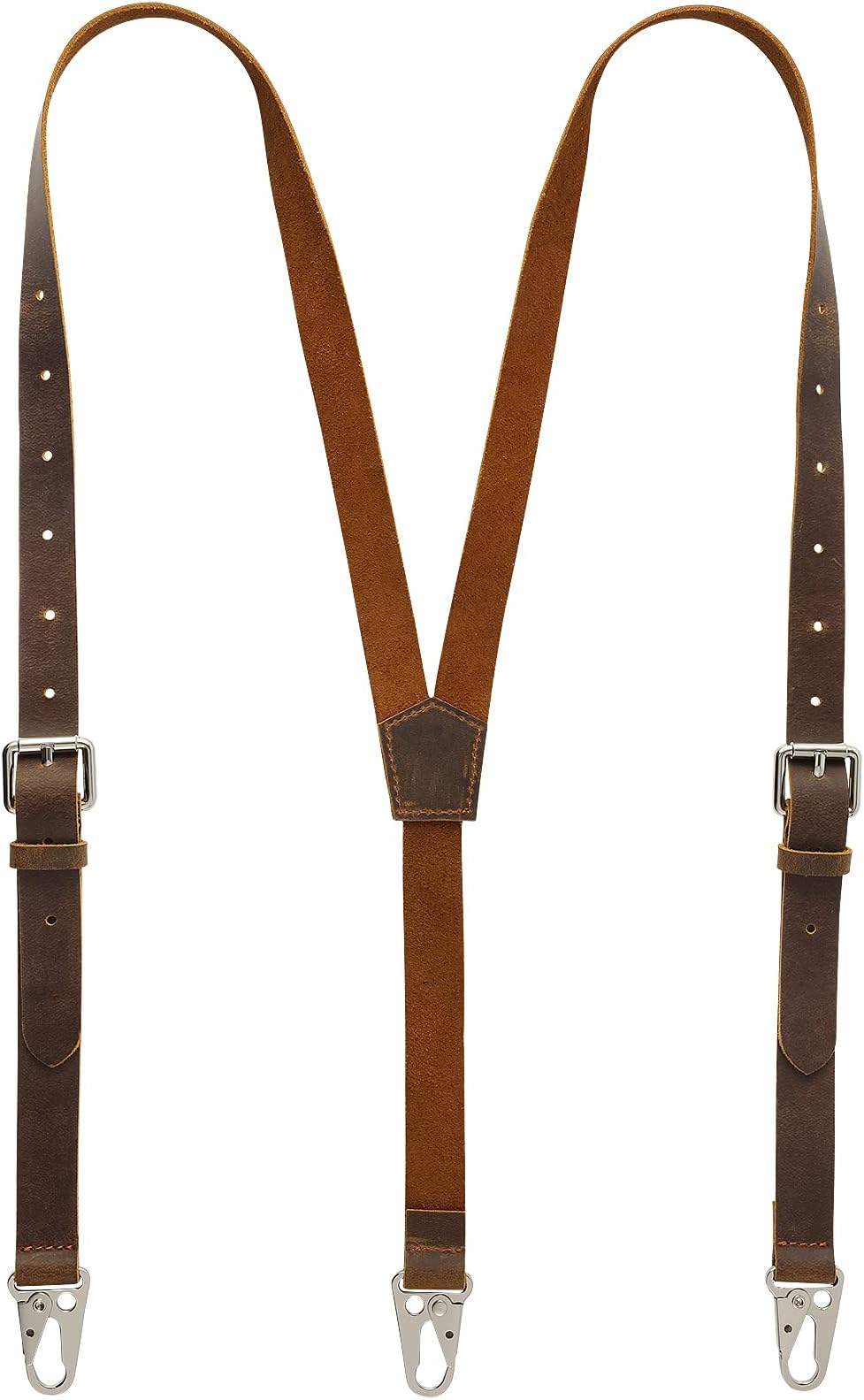 Genuine Leather Suspenders for Men, Y Design Hidden Suspenders Under Clothes, Adjustable Accessories for Men