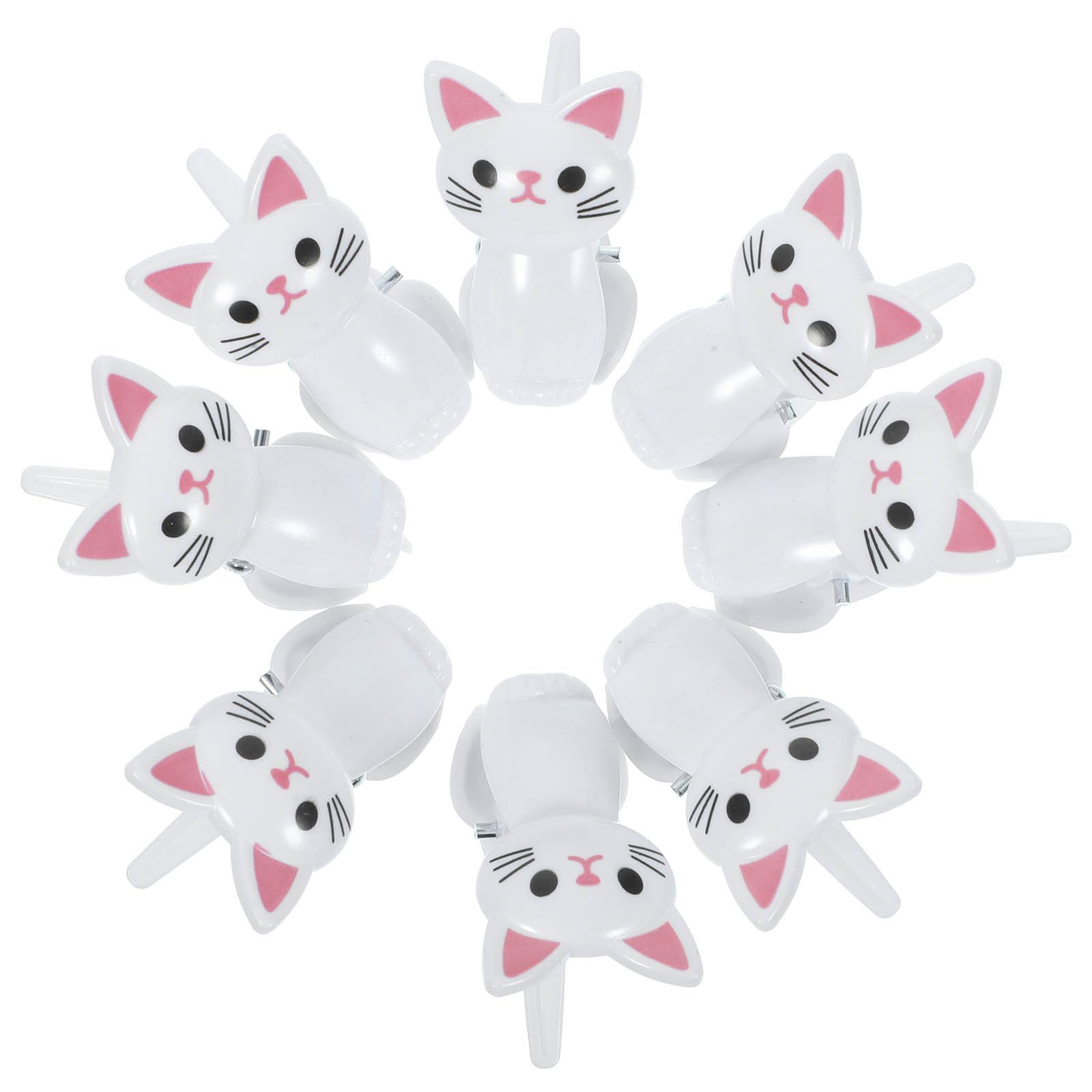Operitacx 8pcs Cat Food Clips, Reusable Airtight Bag Sealing Clips for Chips, Pet Food, Snacks and Kitchen Storage, Cute Plastic Snack Chip for Pantry Organization