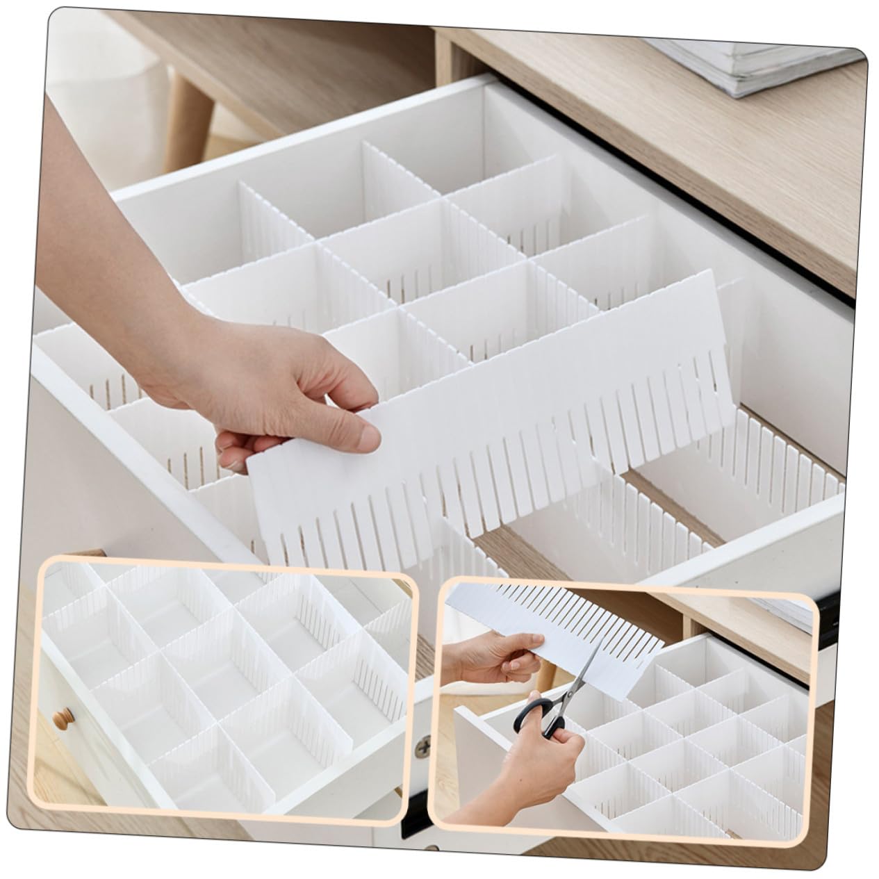 Divisori Ordinata Pezzi in per e 10 Bianca Cassetti Plastica da Organizzatori Pratici e Facili Usare Biancheria e Calzini una Casa