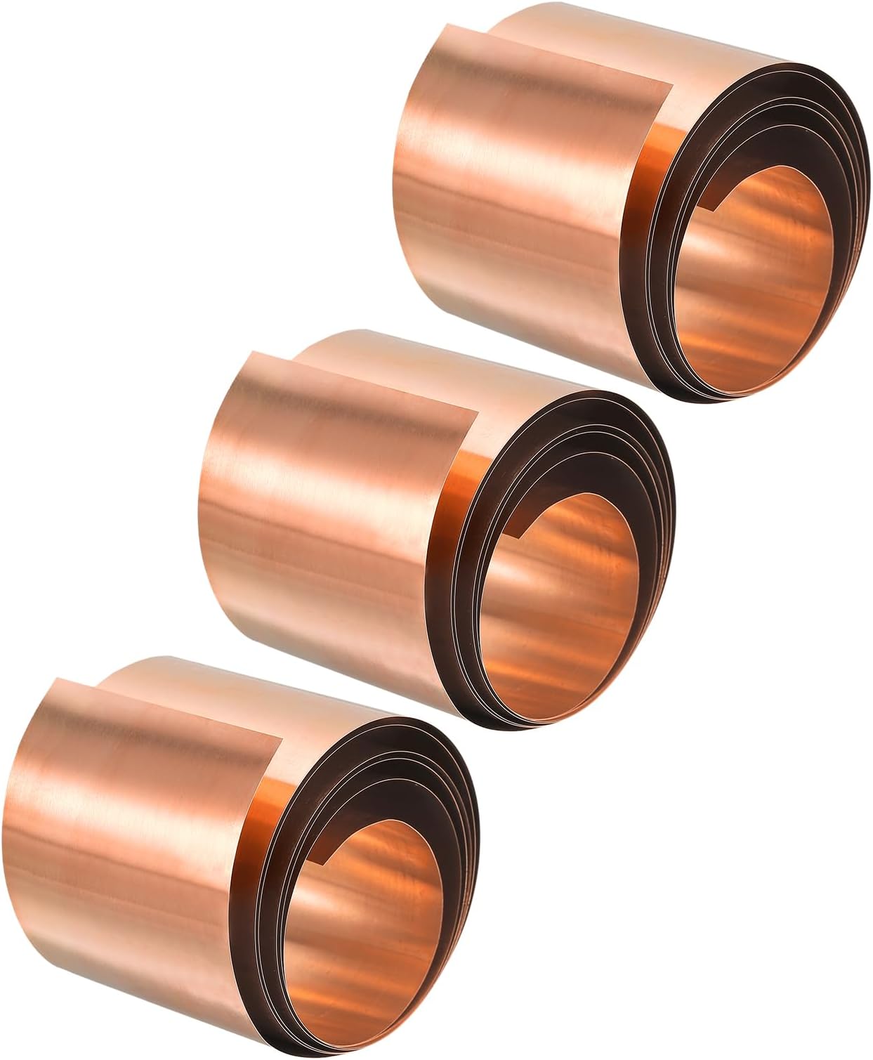 uxcell Copper Sheet Roll, Metal Foil Plate 1000mm x 55mm x 0.05mm 3pcs