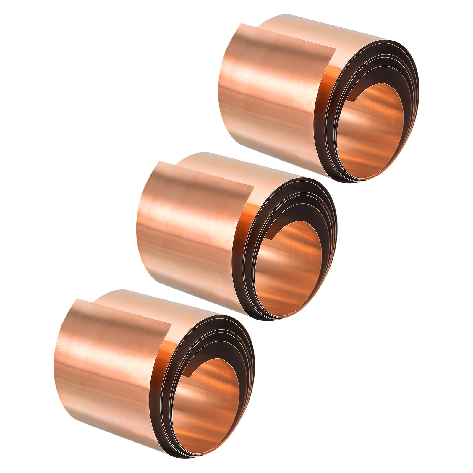 uxcell Copper Sheet Roll, Metal Foil Plate 1000mm x 55mm x 0.05mm 3pcs