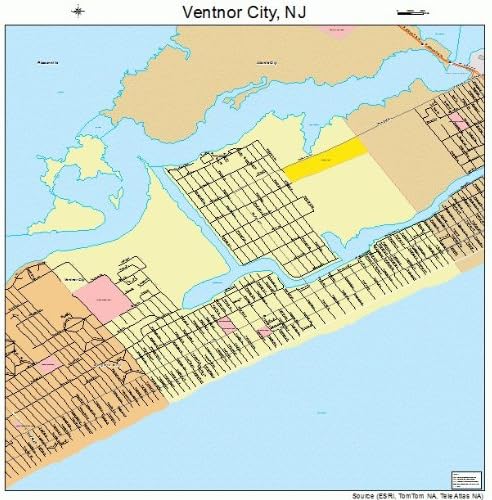Street Map Of Ventnor Nj Amazon.com: Large Street & Road Map Of Ventnor City, New Jersey Nj - Atlas  De Pared De Tamaño Póster Impreso De Su Ciudad Natal : Hogar Y Cocina