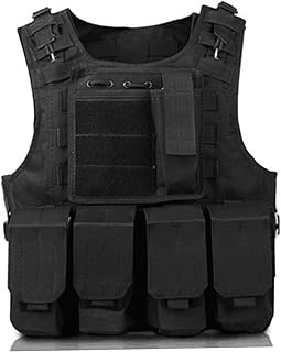 Security Vest Adjustable Airsoft Vest Lightweight Paintball Quick Release Plate Carrier Comfort Police Multifunctional Out...