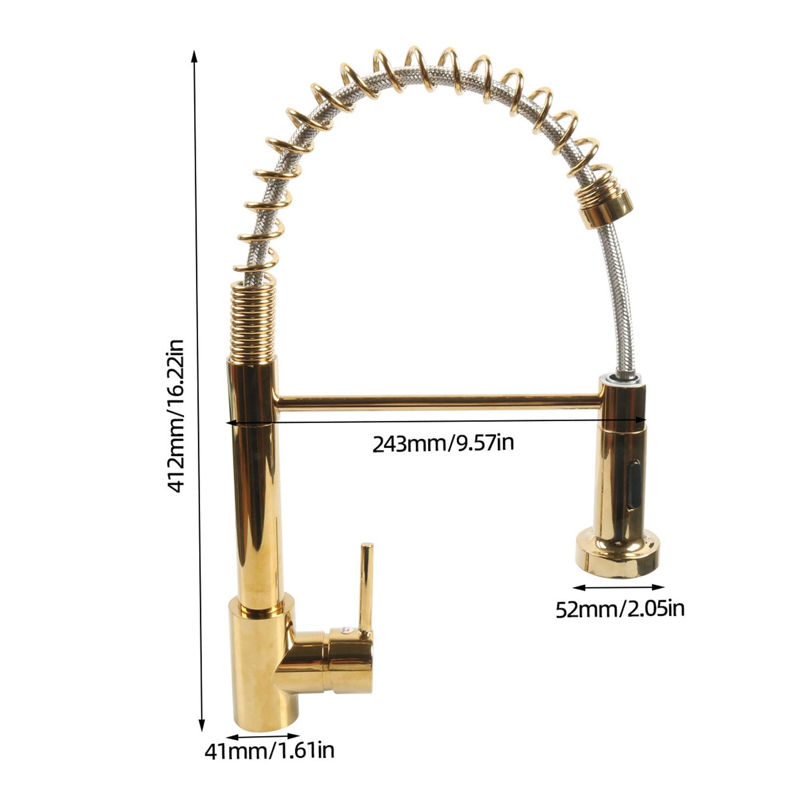 Fockety Rubinetto da cucina per, rubinetto per lavello in acciaio inox con getto d'acqua e modalità di spruzzo, tubo flessibile estensibile, resistente alla ruggine, ideale per lavelli,
