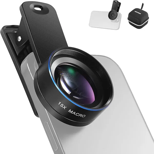 NEEWER Basics 15x Macro Phone Lens Kit with 37mm Lens Clamp, HD Camera Accessories Compatible with iPhone Samsung Android Smartphone, LS-69
