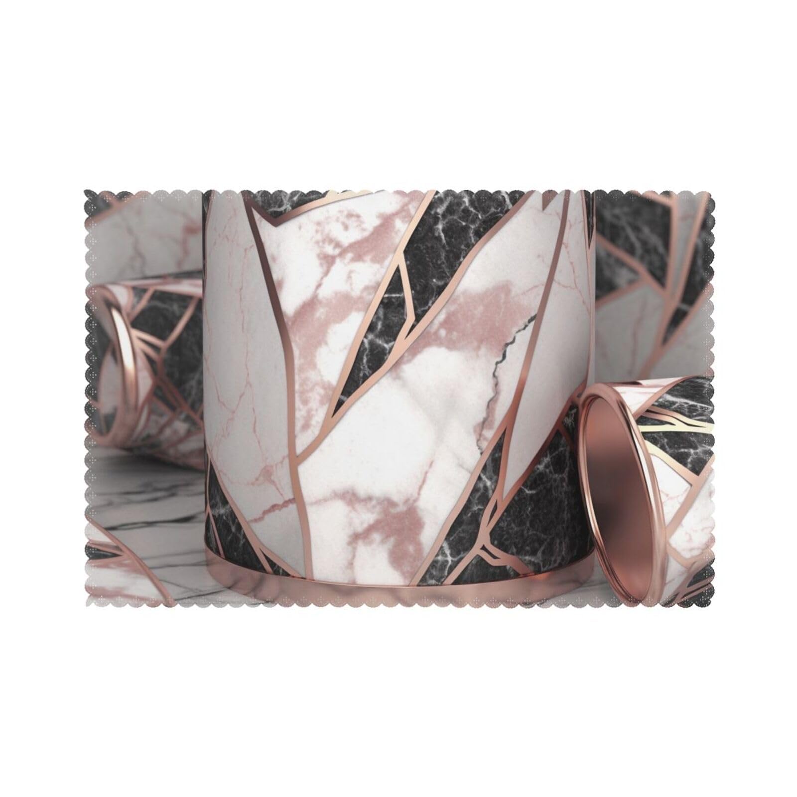Rose Gold Marble Printed Placemat Heat Resistant Place Mats Set of 6 PCS Washable Kitchen Table Mats, 12x18 Inch