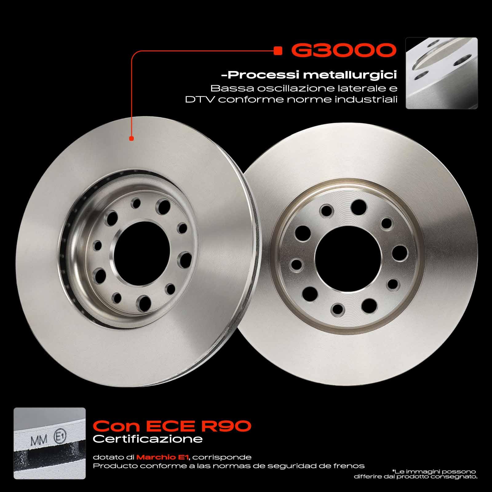 Frankberg 1 set freni incl. 2 dischi freno + 4 pastiglie freno anteriori | Compatibile con: Giulietta 940