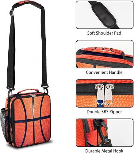 Miniatura 2 de Lonchera aislada para niños y niñas, bolsas de almuerzo reutilizables con correa ajustable para el hombro y soporte para botella de agua para niños