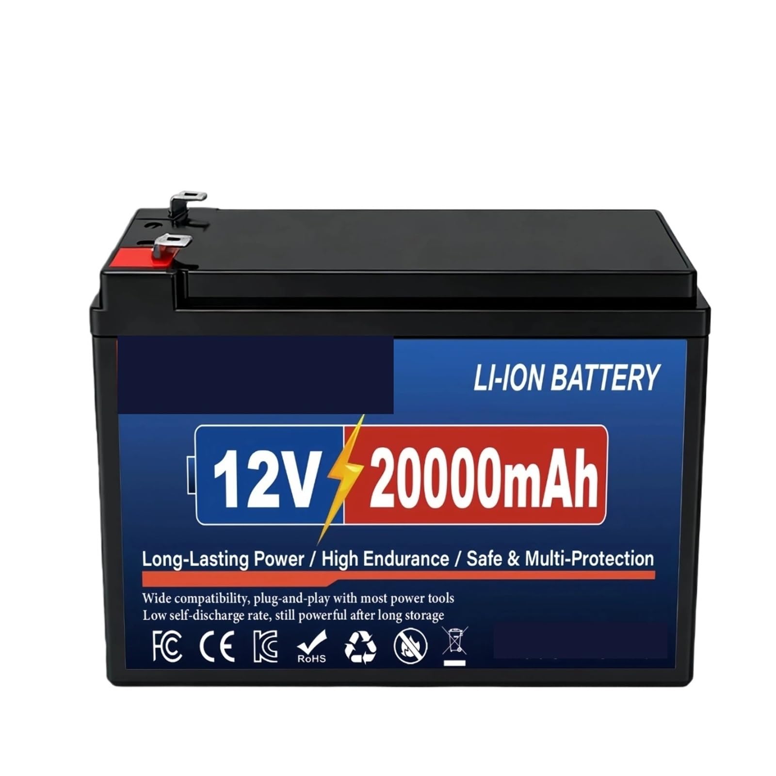 Batterie Lithium-Ion Rechargeable Lifepo4, 100ah, 12V, Cellules De Rechange De Qualité A, For Fauteuil Roulant Électrique, Bateau, Camping Solaire(12V 20000mAh)