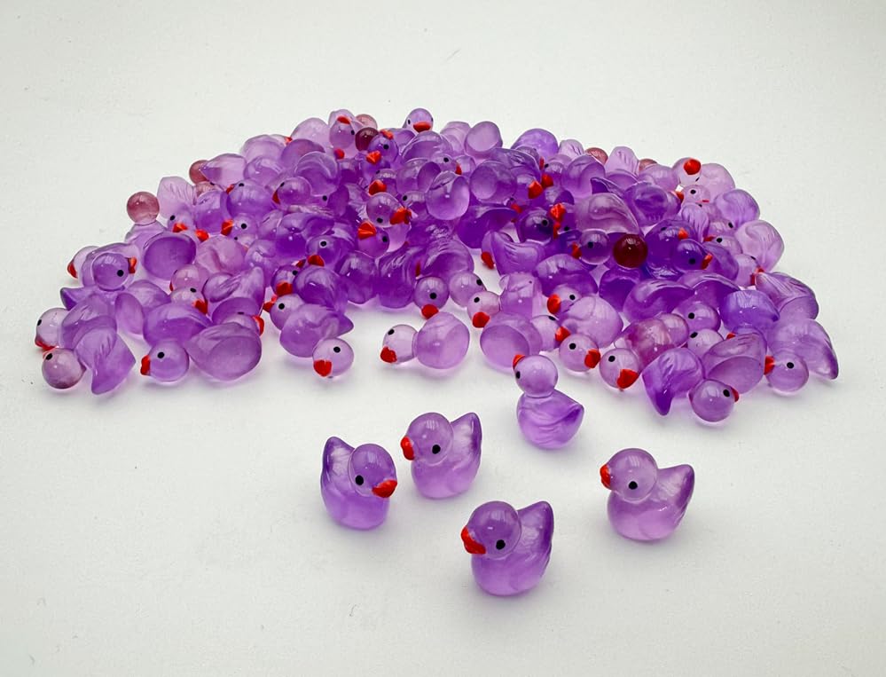 100pcs Mini Resin Duck,15 mm Dollhouse Décor Glow in The Dark for Aquarium Decor Micro Fairy Garden Landscape Hide,Seek Party Toys,Easter Basket Stuffer - Image 4