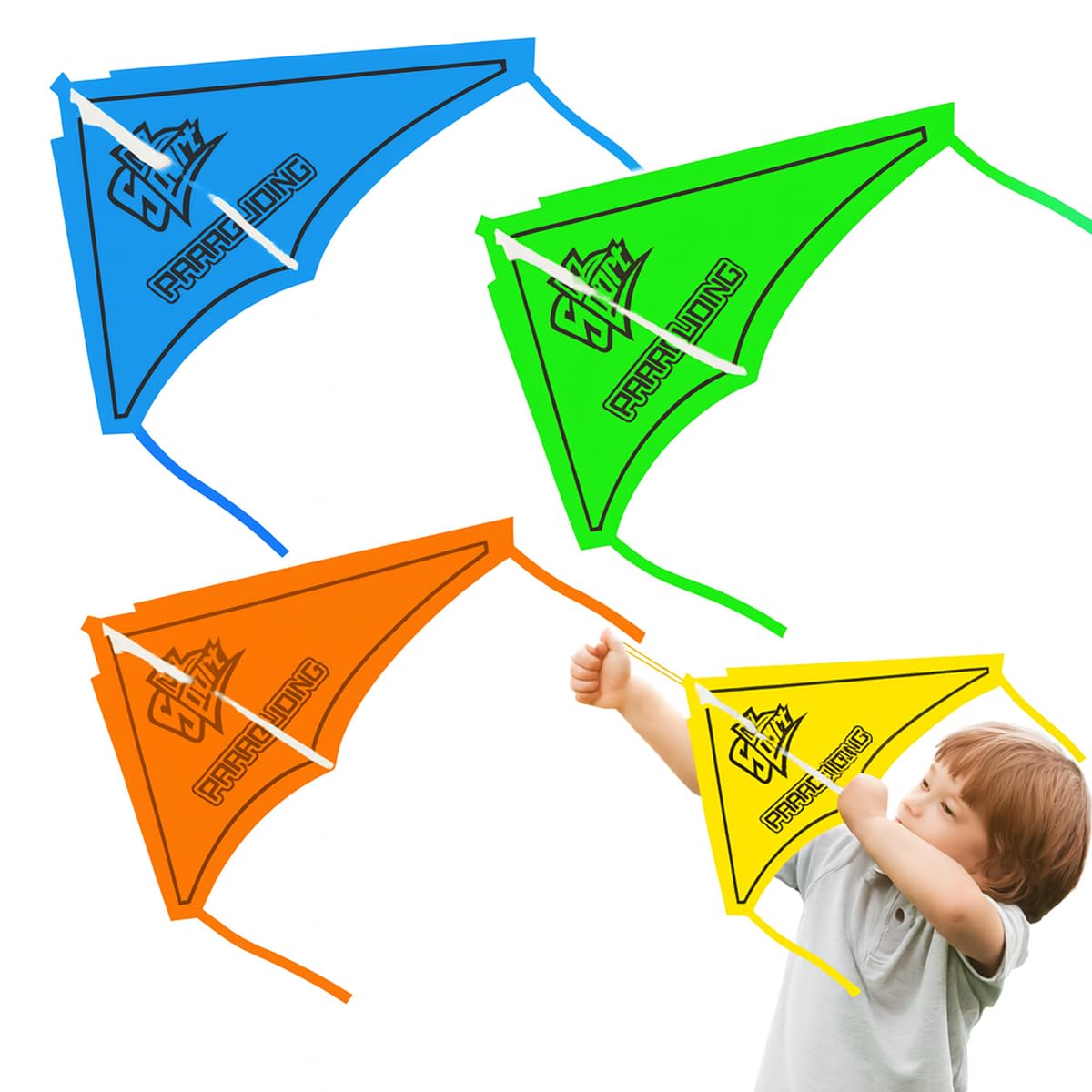 Toyana Glider Plane Kite for Kids, 10 PC Flying Kite Toy with Catapult Pull Back Glider, Family Interactive Outdoor & Garden Fun Activity Gift for Children 3+ Years Boys & Girls – Random Colour — image 1