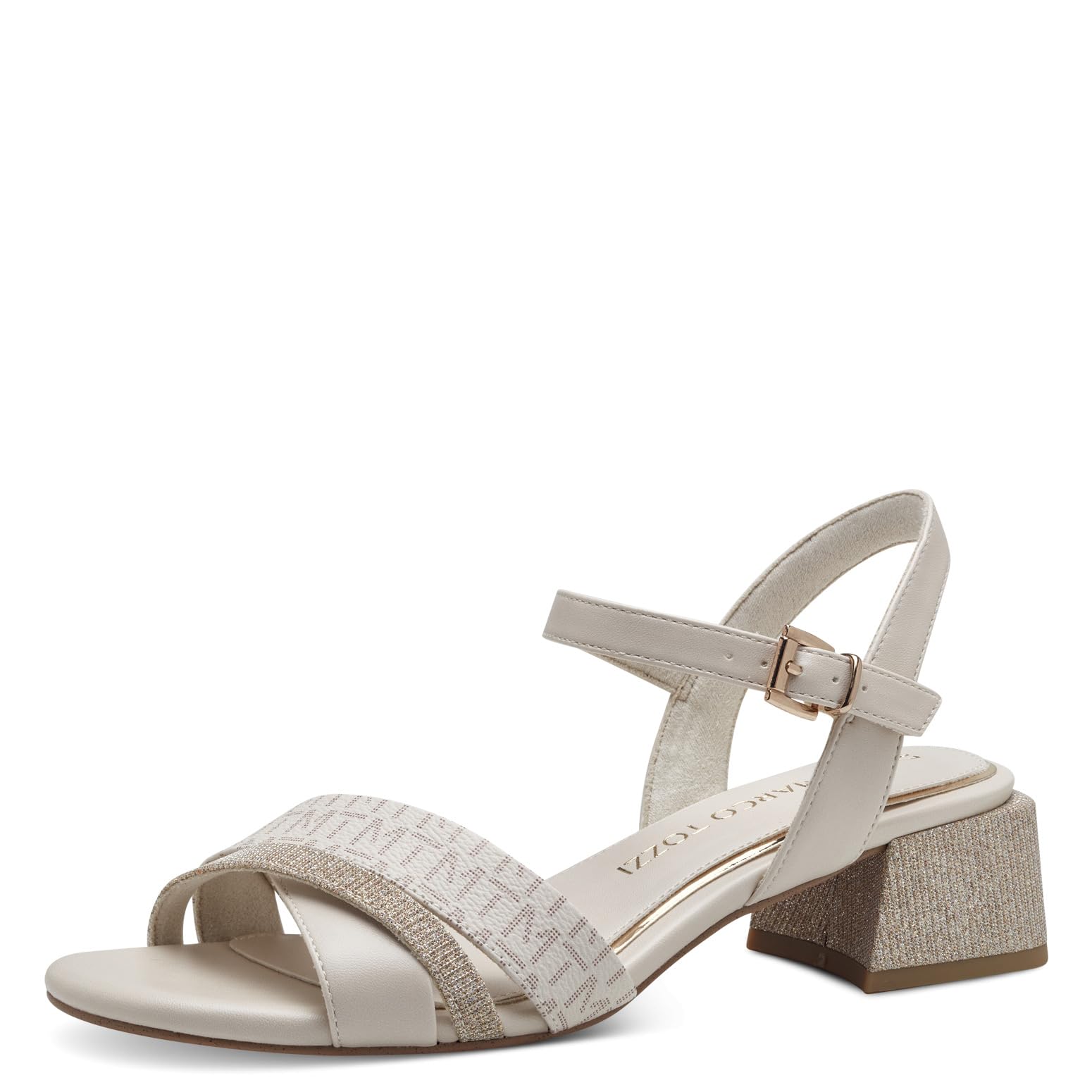 MARCO TOZZI Women's 2-28324-42 Heeled Sandal, CREAM COMB, 5.5
