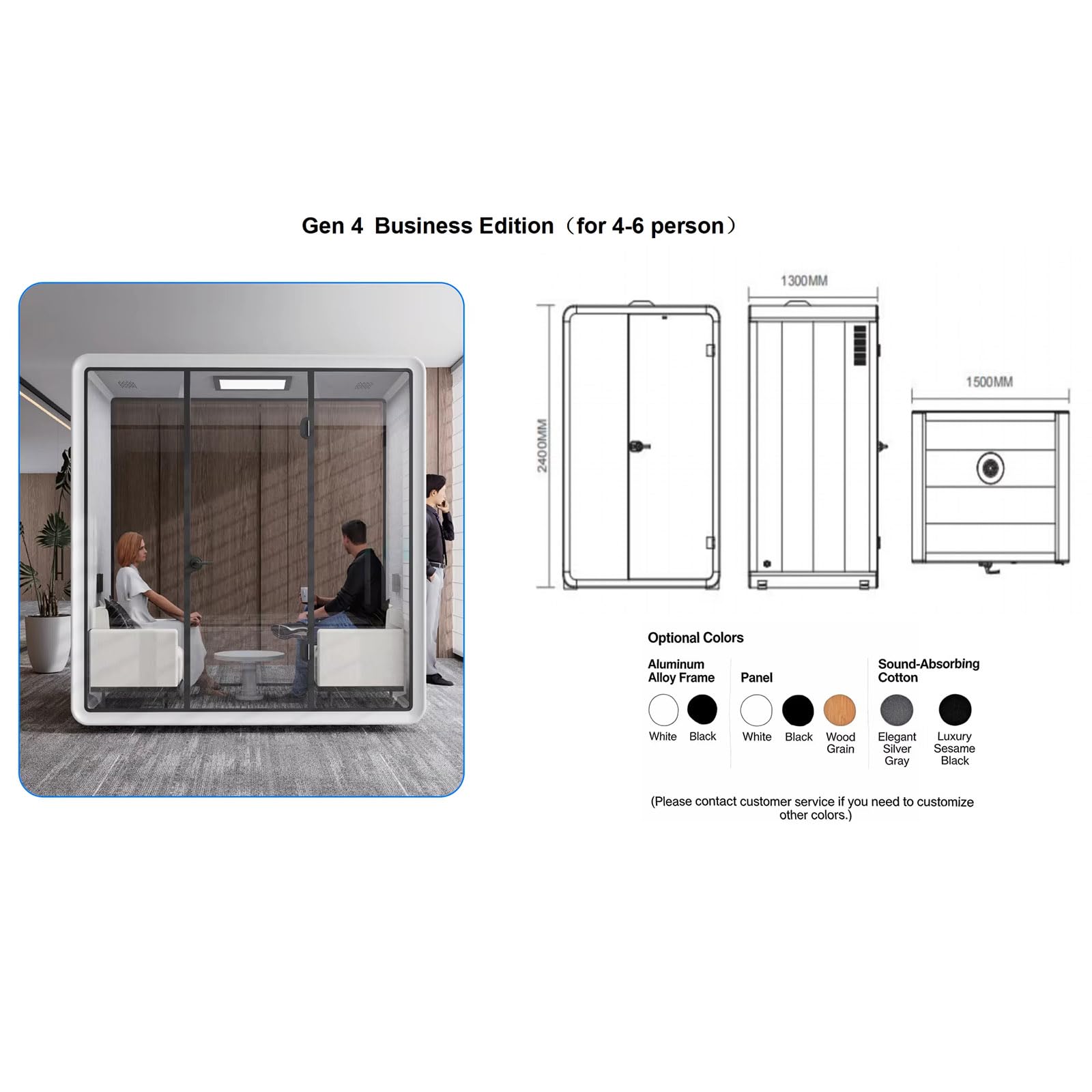 Cabina modulare insonorizzata, multifunzione per musica e ufficio, cabina acustica con illuminazione a LED di ventilazione e robusta scrivania integrata