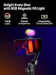 AOCHUAN Gimbal Stabilizer Smartphone Phone Video: Smartphone Gim Bal Phone Stabillizer Smartphon Gimball Video Recording estabilizador Magnetic Fill Light 3-Axis Gimble pliable Android, Smart XE trousse